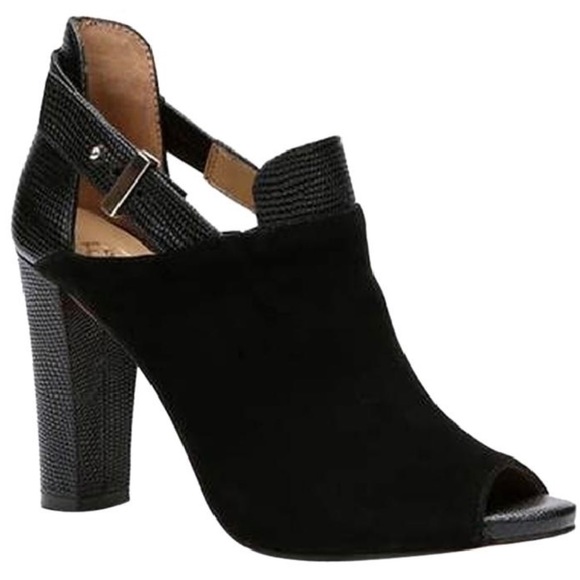 Ann Taylor Shoes - Ann Taylor Mule Bootie Sz 9.5 Black Suede Peep Toe